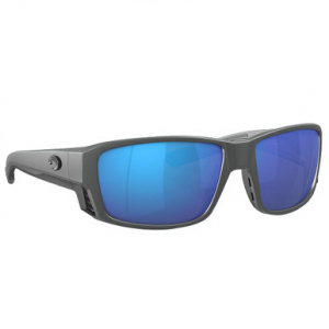 Costa Del Mar Costa Tuna Alley Pro Matte Gray Frame Sunglasses w/Blue Mirror 580G Lenses 06S9105-91050760