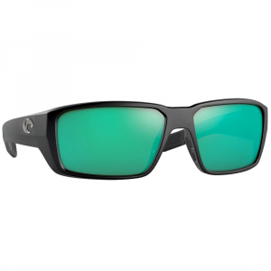 Costa Del Mar Costa Fantail Pro Matte Black Sunglasses w/Sunrise Silver Mirror 580G Lenses 06S9079-90790560 in Green Mirror 580G