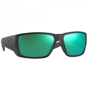 Costa Del Mar Costa Blackfin Pro Matte Black Sunglasses w/Sunrise Silver Mirror 580G Lenses 06S9078-90780560 in Green Mirror 580G