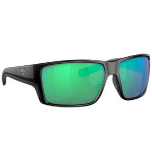 Costa Del Mar Costa Reefton Pro Matte Black Sunglasses w/Green Mirror 580G Lenses 06S9080-90800263