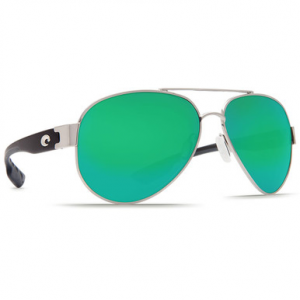 Costa Del Mar Costa South Point Palladium Silver Frame Sunglasses w/ Green Mirror 580G Lenses SO-21-OGMGLP