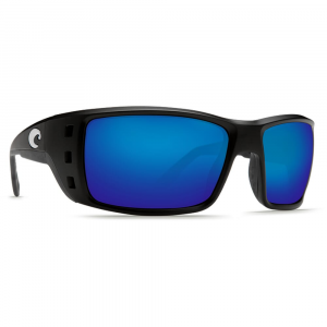 Costa Del Mar Costa Permit Matte Black Frame Sunglasses w/Green Mirror 580G Lenses 06S9022-90222062 in Blue Mirror 580G