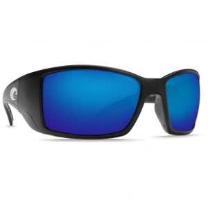 Costa Del Mar Costa Blackfin Matte Black Frame Sunglasses w/Blue Mirror 580P Lenses 06S9014-90140762 in Blue Mirror 580G