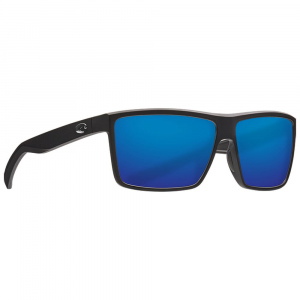 Costa Del Mar Costa Rinconcito Matte Black Frame Sunglasses w/Gray Silver Mirror 580G Lenses 06S9016-90161760 in Blue Mirror 580P