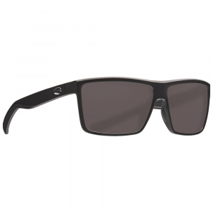 Costa Del Mar Costa Rinconcito Matte Black Frame Sunglasses w/Gray Silver Mirror 580G Lenses 06S9016-90161760 in Gray 580P