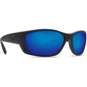 Costa Del Mar Costa Fisch Blackout Frame Sunglasses w/Blue Mirror 580G Lenses 06S9054-90541064
