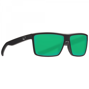 Costa Del Mar Costa Rinconcito Matte Black Frame Sunglasses w/Gray Silver Mirror 580G Lenses 06S9016-90161760 in Green Mirror 580G