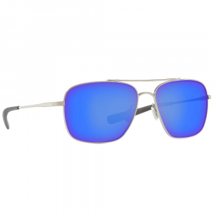 Costa Del Mar Costa Canaveral Shiny Palladium Frame Sunglasses w/Blue Mirror 580G Lenses 06S6002-60021559