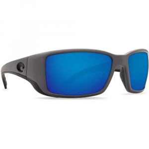 Costa Del Mar Costa Blackfin Matte Gray Frame Sunglasses w/Blue Mirror 580G Lenses 06S9014-90143362