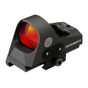 Sig Sauer Romeo 3 Reflex Sight, 1X25MM, 3 MOA Red Dot, 1.0 MOA Adj, M1913 with Riser, Graphite. MPN SOR31002 Demo, Excellent Condition UA3048