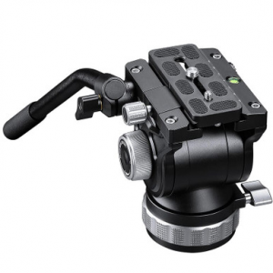 Leofoto 70mm Fluid Video Head w/PU-100D 100x38mm Arca Compatible QR Plate & LH/RH Handle BV-15