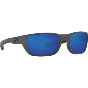 Costa Del Mar Costa Whitetip Matte Gray Frame Sunglasses w/Blue Mirror 580G Lenses 06S9056-90561758 in Blue Mirror 580P