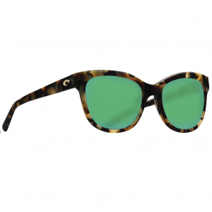 Costa Del Mar Costa Bimini Shiny Vintage Tortoise Frame Sunglasses w/Green Mirror 580G Lenses 06S2004-20040254