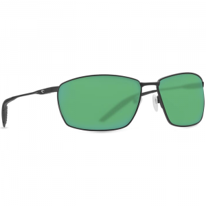 Costa Del Mar Costa Turret Matte Black + Matte Black/Black Sunglasses w/Green Mirror 580P Lenses 06S6009-60090363