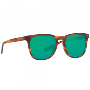 Costa Del Mar Costa Sullivan Matte Tortoise Sunglasses w/Gray Silver Mirror 580G Lenses 06S2002-20020752 in Green Mirror 580G