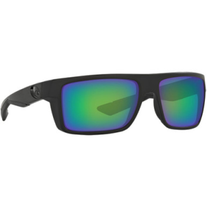 Costa Del Mar Costa Motu Blackout Frame Sunglasses w/ Green Mirror 580G Lenses MTU-01-OGMGLP