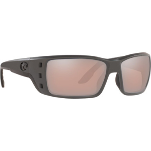 Costa Del Mar Costa Permit Matte Gray Frame Sunglasses w/ Copper Silver Mirror 580G Lenses PT-98-OSCGLP