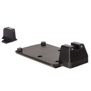 Trijicon RMR Mount w/Integrated Bright & Tough BLK Outline Front/Rear Night Sight Set for Sig Sauer M17/M18 Military Variant 601125