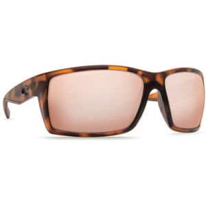 Costa Del Mar Costa Reefton Matte Retro Tortoise Frame Sunglasses w/ Copper Silver Mirror 580G Lenses RFT-66-OSCGLP