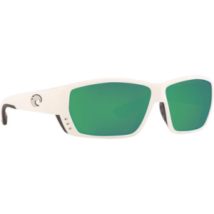 Costa Del Mar Costa Tuna Alley White Frame Sunglasses w/ Green Mirror 580G Lenses TA-25-OGMGLP