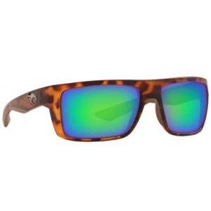 Costa Del Mar Costa Motu Matte Retro Tortoise Frame Sunglasses w/ Green Mirror 580G Lenses MTU-66-OGMGLP