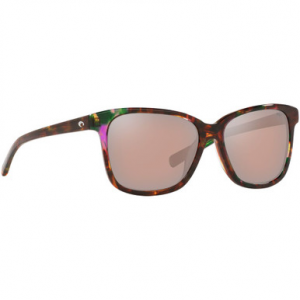 Costa Del Mar Costa May Shiny Abalone Frame Sunglasses w/ Copper Silver Mirror 580G Lenses MAY-208-OSCGLP
