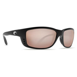 Costa Del Mar Costa Zane Matte Black Frame Sunglasses w/ Copper Silver Mirror 580G Lenses ZN-11-OSCGLP