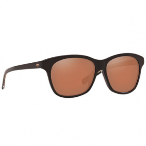 Costa Del Mar Costa Sarasota Shiny Black Frame Sunglasses w/ Copper 580G Lenses SAR-11-OCGLP