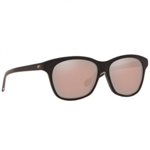 Costa Del Mar Costa Sarasota Shiny Black Frame Sunglasses w/ Copper Silver Mirror 580G Lenses SAR-11-OSCGLP