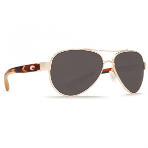 Costa Del Mar Costa Loreto Rose Gold Frame w/Tortoise Temples Frame Sunglasses w/Copper Silver Mirror 580P Lenses 06S4006-40061256 in Gray 580P