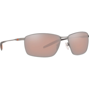 Costa Del Mar Costa Turret Matte Silver + Translucent Grey/Orange Sunglasses w/ Copper Silver Mirror 580P Lenses TRT-228-OSCP