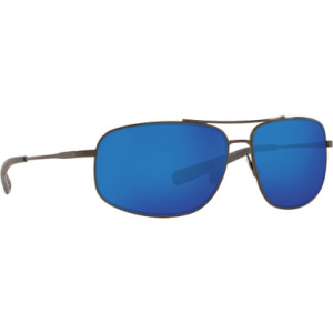 Costa Del Mar Costa Shipmaster Brushed Gunmetal Frame Sunglasses w/ Blue Mirror 580P Lenses SMR-22-OBMP