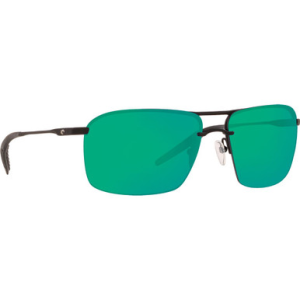 Costa Del Mar Costa Skimmer Matte Black + Black Sunglasses w/ Green Mirror 580P Lenses SKM-11-OGMP