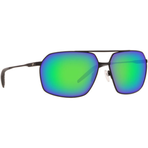 Costa Del Mar Costa Pilothouse Matte Black/Black Frame Sunglasses w/ Green Mirror 580P Lenses PLH-11-OGMP