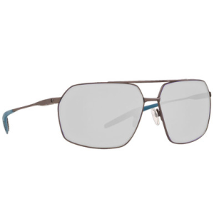 Costa Del Mar Costa Pilothouse Matte Dark Gunmetal + Deep Blue/Black Frame Sunglasses w/ Gray Silver Mirror 580P Lenses PLH-247-OSGP
