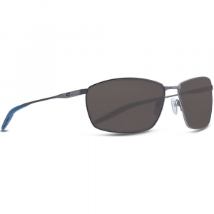 Costa Del Mar Costa Turret Matte Dark Gunmetal + Deep Blue/Black Sunglasses w/Gray Silver Mirror 580P Lenses 06S6009-60090963 in Gray 580P