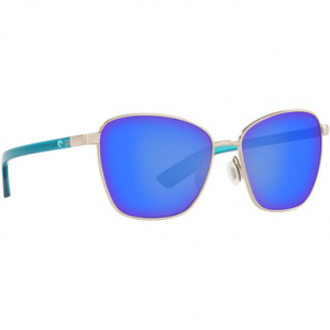 Costa Del Mar Costa Paloma Brushed Silver Sunglasses w/Blue Mirror 580P Lenses 06S4004-40041258