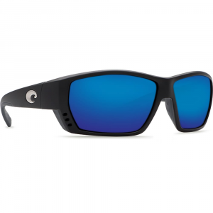 Costa Del Mar Costa Tuna Alley Matte Black Frame Sunglasses w/Blue Mirror 580P C-Mate 2.50 Lenses 06S7008-00030662