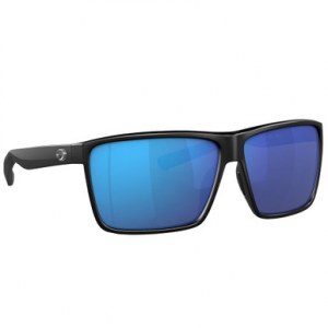 Costa Del Mar Costa Rincon Matte Black Frame Sunglasses w/Blue Mirror 580G Lenses 06S9018-90183563