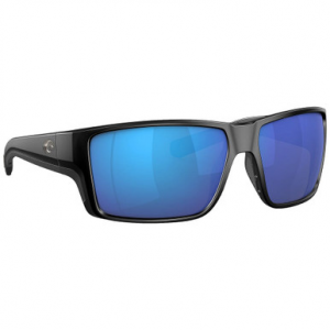 Costa Del Mar Like New Costa Reefton Pro Matte Black Sunglasses w/Blue Mirror 580G Lenses 06S9080-90800163