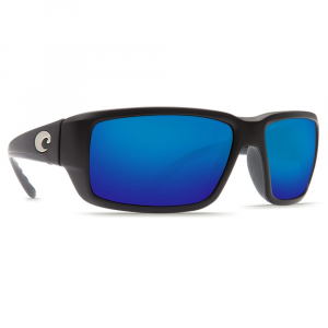 Costa Del Mar Costa Fantail Matte Black Frame Sunglasses w/Green Mirror 580P Lenses 06S9006-90061759 in Blue Mirror 580G