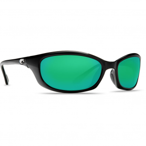 Costa Del Mar Costa Harpoon Shiny Black Frame Sunglasses w/Blue Mirror 580P Lenses 06S9040-90400662 in Green Mirror 580G