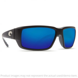 Costa Fantail Matte Black Frame Sunglasses w/Blue Mirror 580P Lenses 06S9006-90061659 UA5382