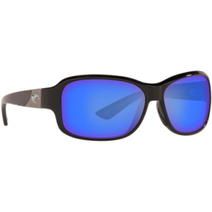 Costa Del Mar Costa Inlet Shiny Black Frame Sunglasses w/ Blue Mirror 580P C-Mate 2.00 Lenses IT-11-OBMP-2.00