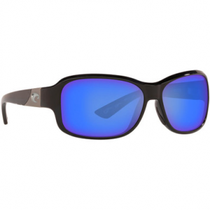 Costa Del Mar Costa Inlet Shiny Black Frame Sunglasses w/ Blue Mirror 580P C-Mate 2.50 Lenses IT-11-OBMP-2.50