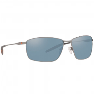 Costa Del Mar Costa Turret Matte Silver + Translucent Grey/Orange Sunglasses w/Gray Silver Mirror 580P Lenses 06S6009-60090763
