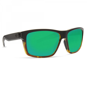 Costa Del Mar Costa Slack Tide Matte Black/Tortoise Frame Sunglasses w/Gray 580P Lenses 06S9035-90350260 in Green Mirror 580P