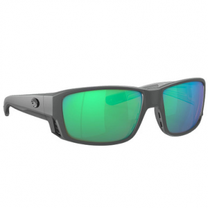 Costa Del Mar Costa Tuna Alley Pro Matte Gray Frame Sunglasses w/Green Mirror 580G Lenses 06S9105-91050860
