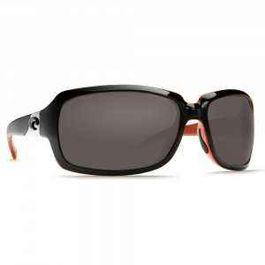 Costa Del Mar Costa Isabela Black/Coral Frame Sunglasses w/Gray 580P Lenses 06S9043-90430464