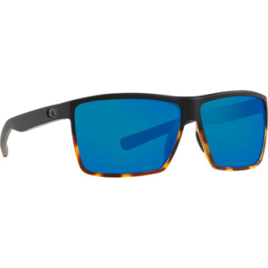 Costa Del Mar Costa Rincon Matte Black/Shiny Tortoise Frame Sunglasses w/ Blue Mirror 580P Lenses RIN-181-OBMP
